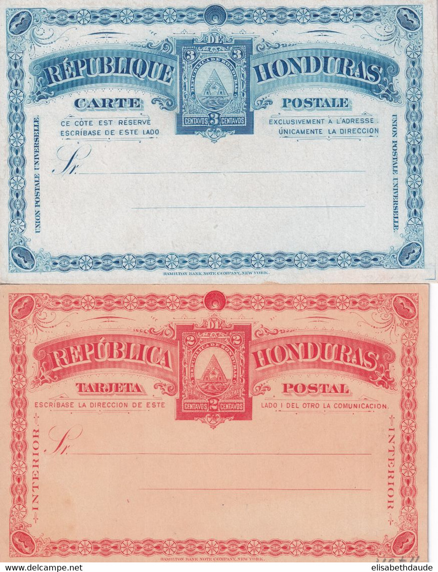 HONDURAS - ENTIER POSTAL - 2 CARTES ILLUSTREES NEUVES - - Honduras