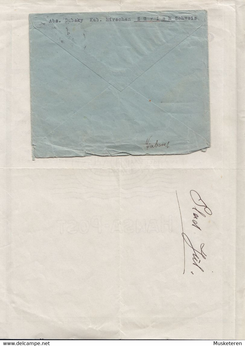 Switzerland GESCHW. DUBSKY, ZÜRICH 1929 Cover Brief & Original Letter KOPENHAGEN Denmark Pro Juventute - Sonstige & Ohne Zuordnung