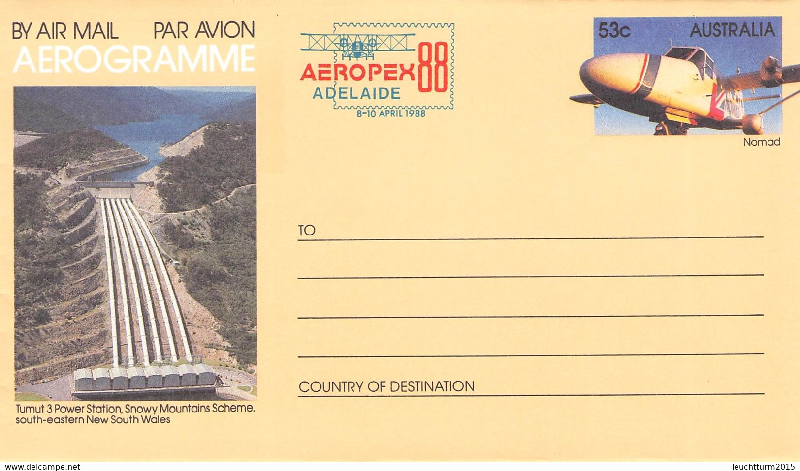 AUSTRALIA - SET AEROGRAMME 53c 1988 AEROPEX '88 MNH /QD103 - Aerograms
