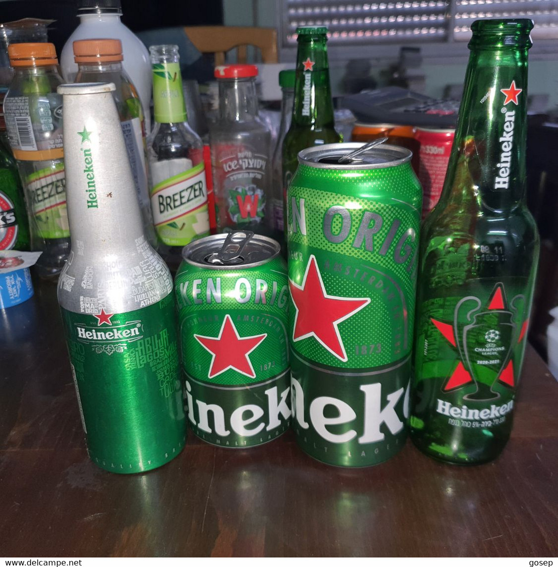Israel-heineken Beer-(1bottle-2cans-1bottle Nikel)-(4items)-used - Bière