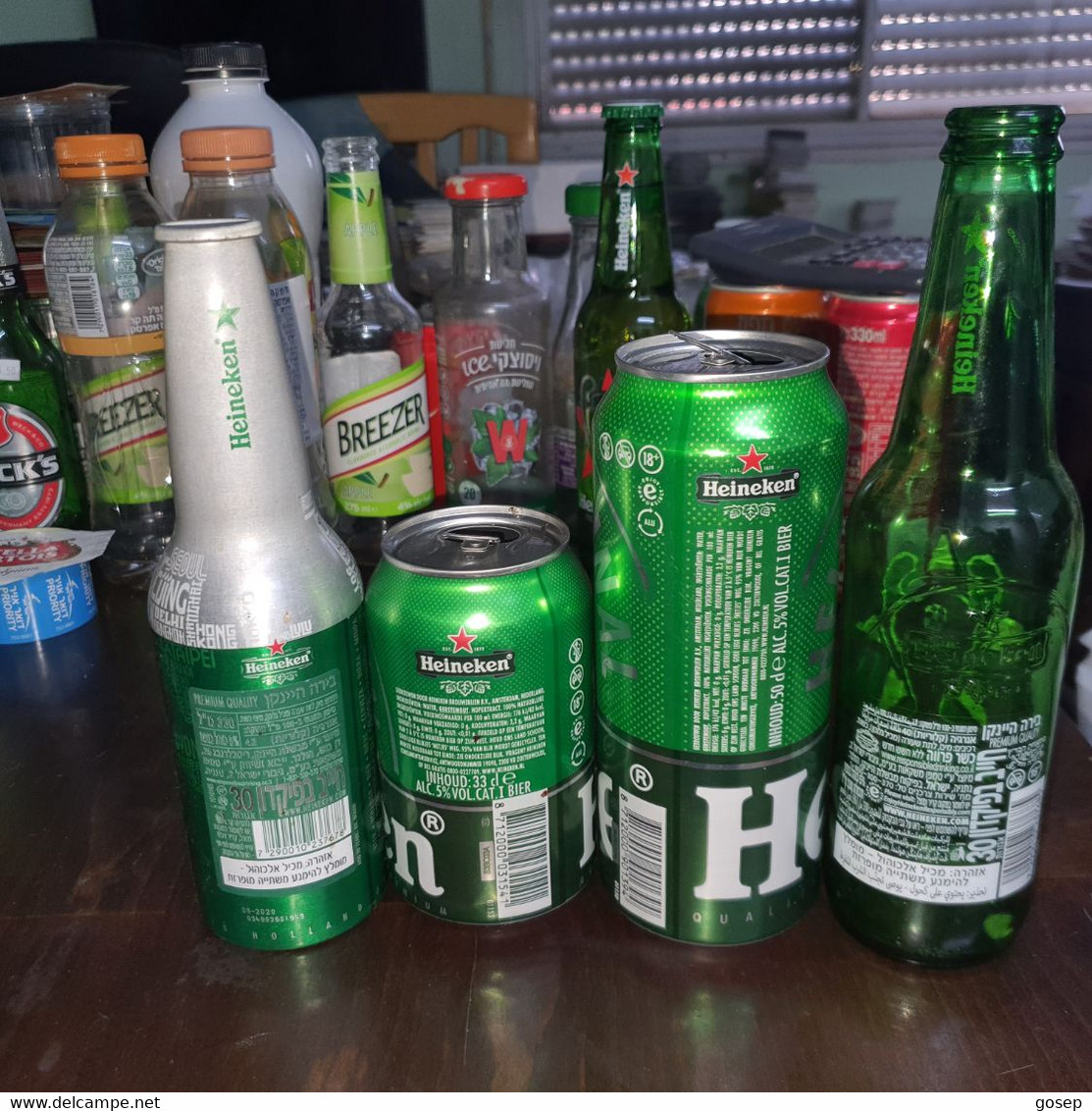 Israel-heineken Beer-(1bottle-2cans-1bottle Nikel)-(4items)-used - Birra