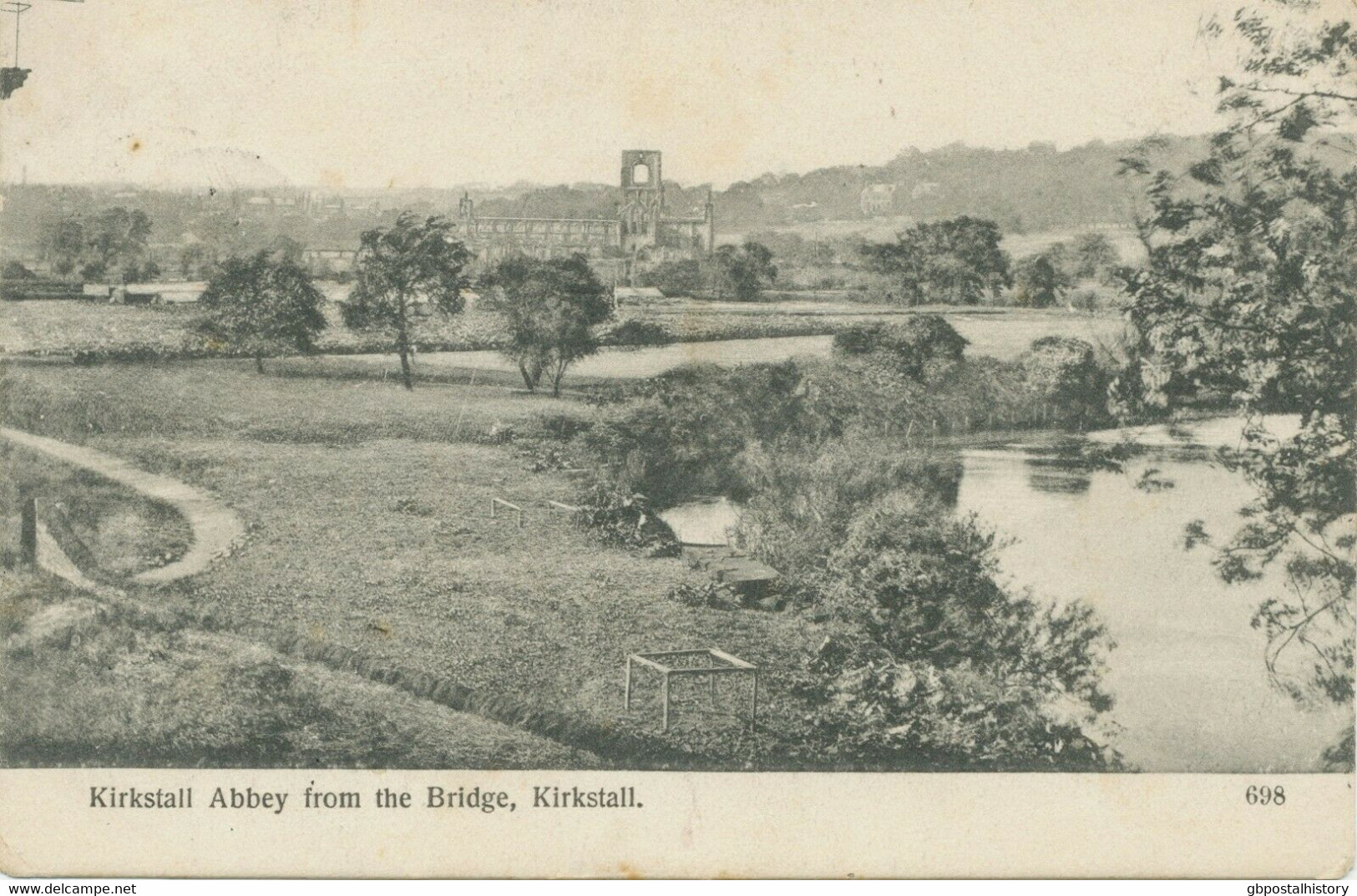 GB VILLAGE POSTMARKS "KIRKSTALL" (LEEDS, Yorkshire) Thimble 19mm 1904 Pc - Storia Postale