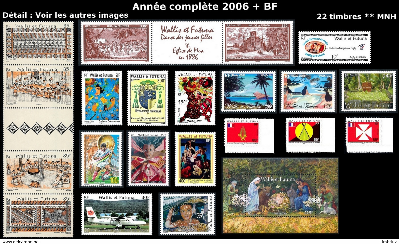 WALLIS ET FUTUNA Année Complète 2006 + BF - Yv. 651 à 671 + BF 21 ** MNH - 22 Timbres  ..Réf.W&F23100 - Annate Complete