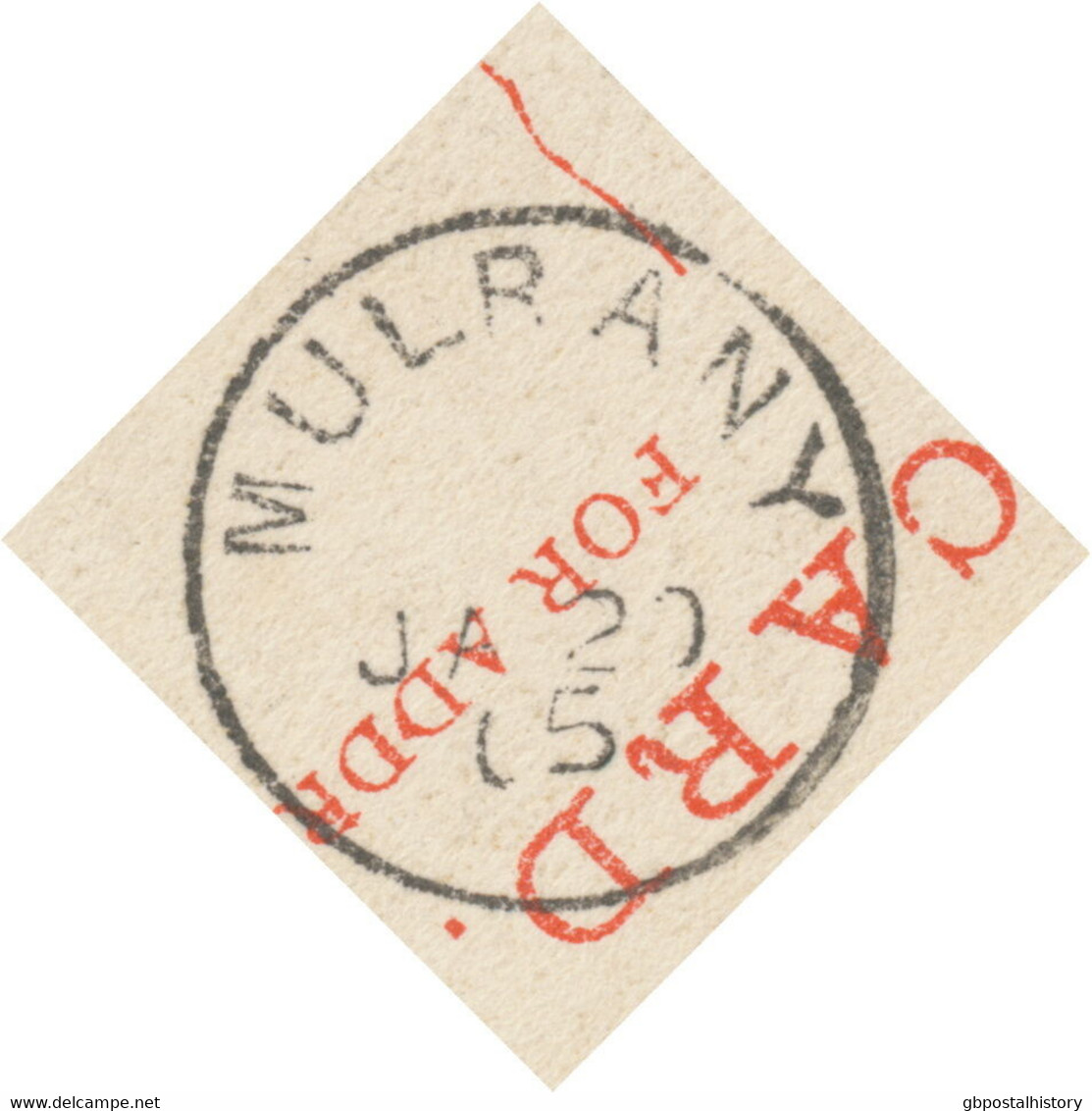 GB „DUBLIN / 4“ Superb Double Ring (28mm) ENGLISH Type (time And AM/PM In One) - Prephilately