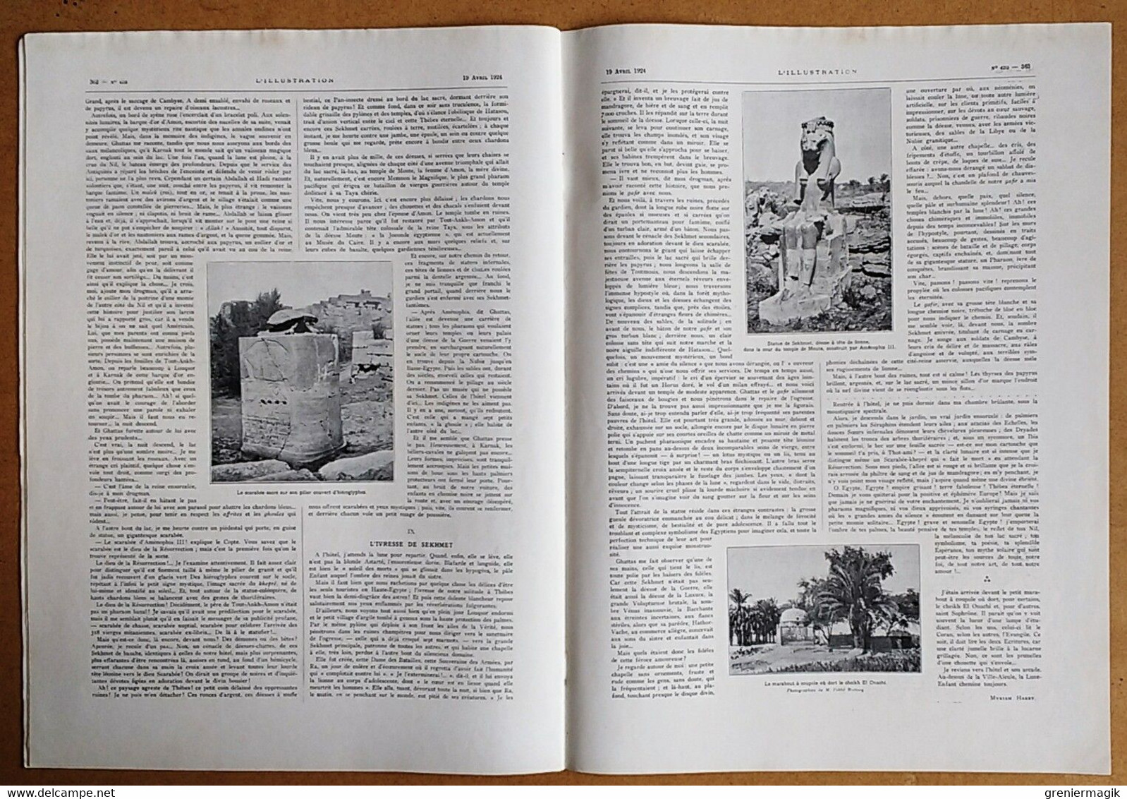 L'Illustration 4233 19/04/1924 Ferdinand et Marie de Roumanie en France/Algérie/Vizille/Notre-Dame de Chartres/Egypte