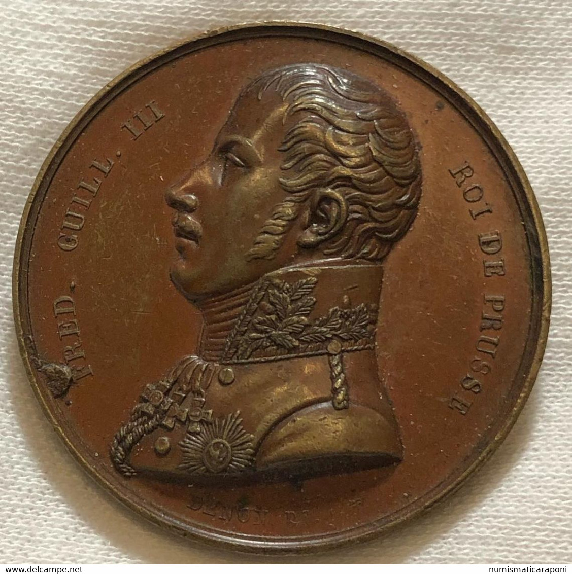 Germany Germania Medaglia Prussia Guerra Napoleonica RE GUGLIELMO III° Visite La Monnaie Des Medailles - Monarquía/ Nobleza