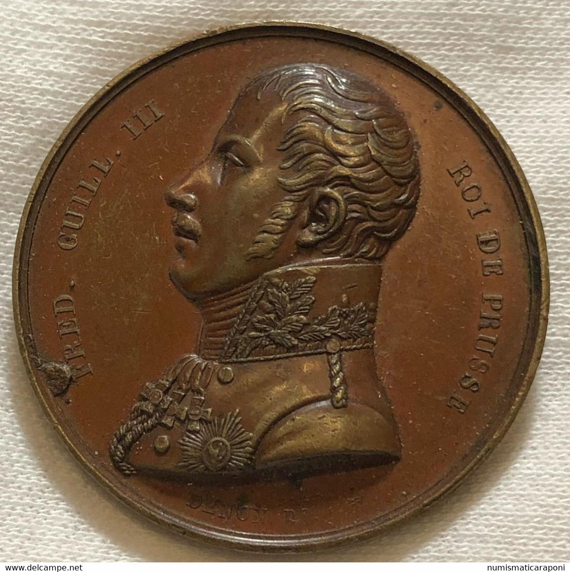 Germany Germania Medaglia Prussia Guerra Napoleonica RE GUGLIELMO III° Visite La Monnaie Des Medailles - Royaux/De Noblesse