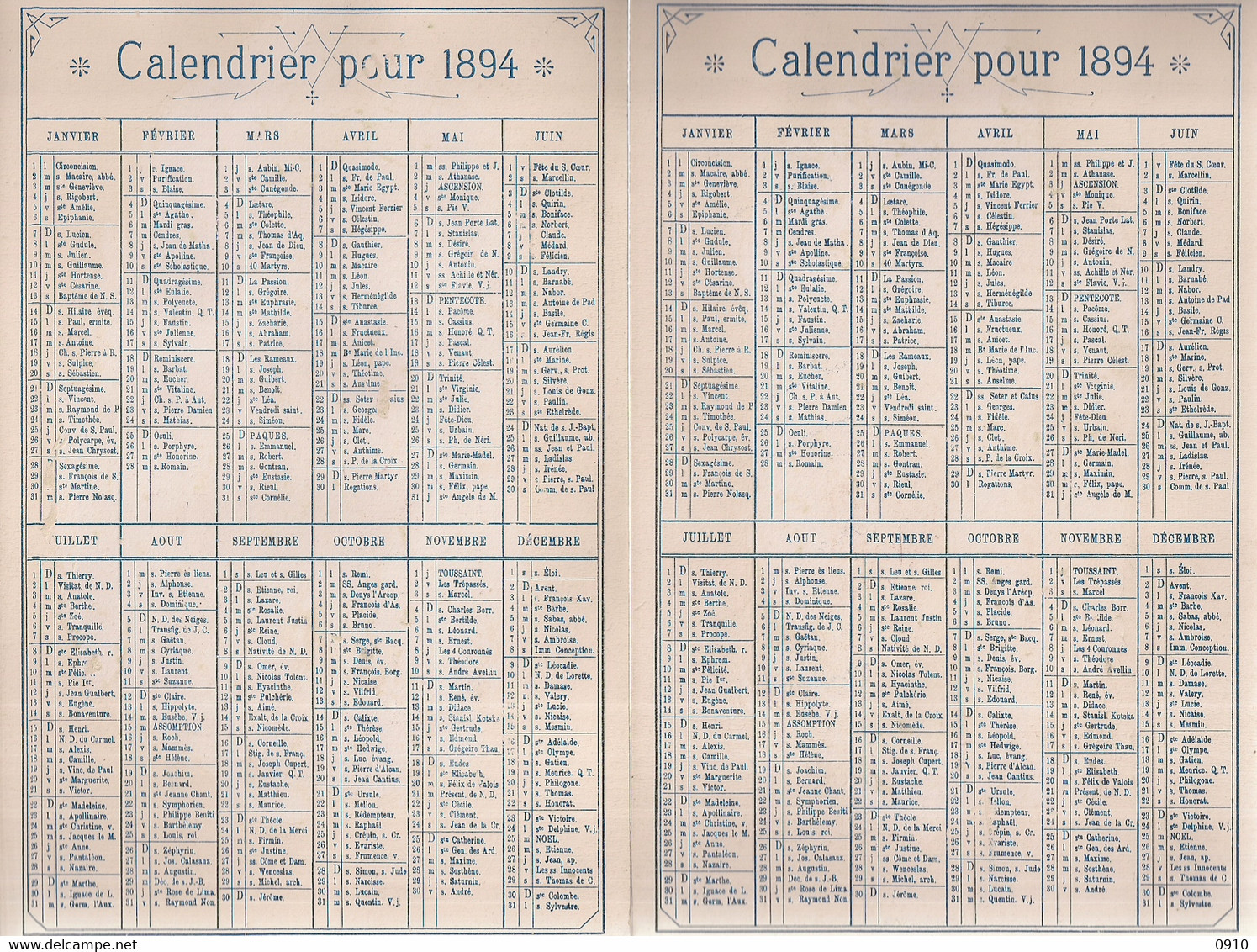 CHROMO CIBILS 2-9-11 COUPLES WITH FRAMES-RESERVE CALENDER 1894-WEFERS W. CREFELD-6 STUKS - Sonstige & Ohne Zuordnung