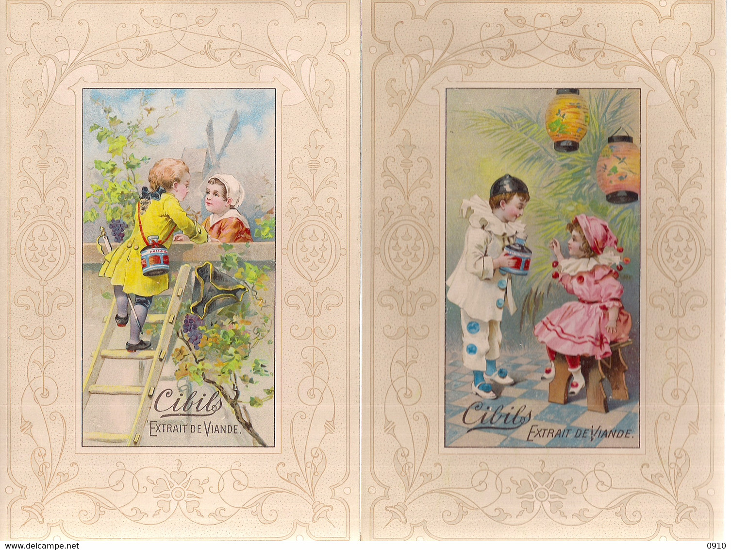 CHROMO CIBILS 2-9-11 COUPLES WITH FRAMES-RESERVE CALENDER 1894-WEFERS W. CREFELD-6 STUKS - Sonstige & Ohne Zuordnung