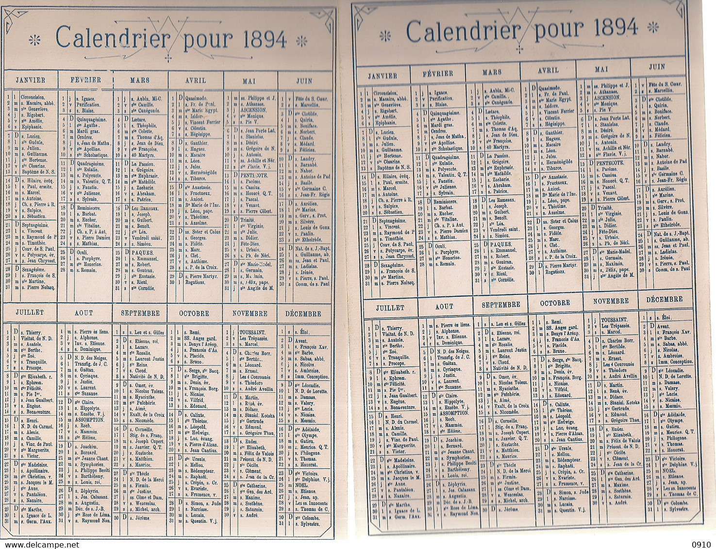 CHROMO CIBILS 2-9-11 COUPLES WITH FRAMES-RESERVE CALENDER 1894-WEFERS W. CREFELD-6 STUKS - Sonstige & Ohne Zuordnung