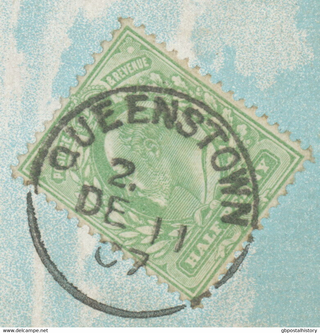 GB „QUEENSTOWN“ (COBH) CDS 1907 UNIQUE POSTMARK-ERROR: MISSING TIME AM/PM - Préphilatélie