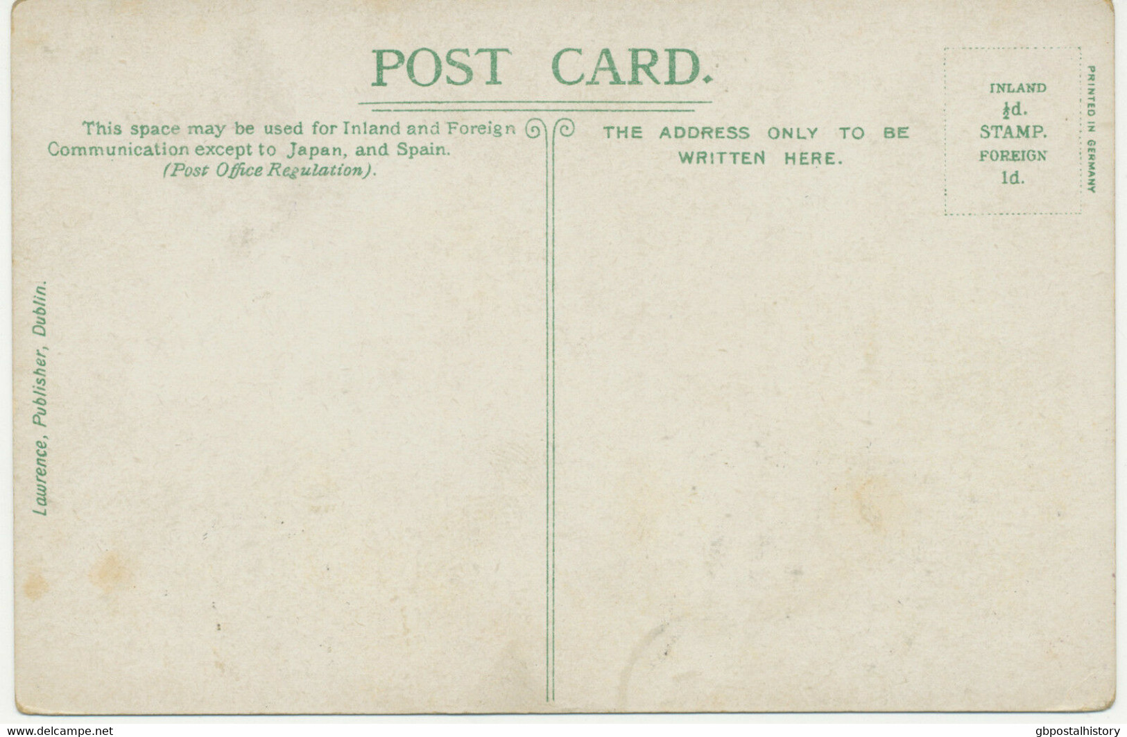 GB „QUEENSTOWN“ (COBH) CDS 1907 UNIQUE POSTMARK-ERROR: MISSING TIME AM/PM - Vorphilatelie