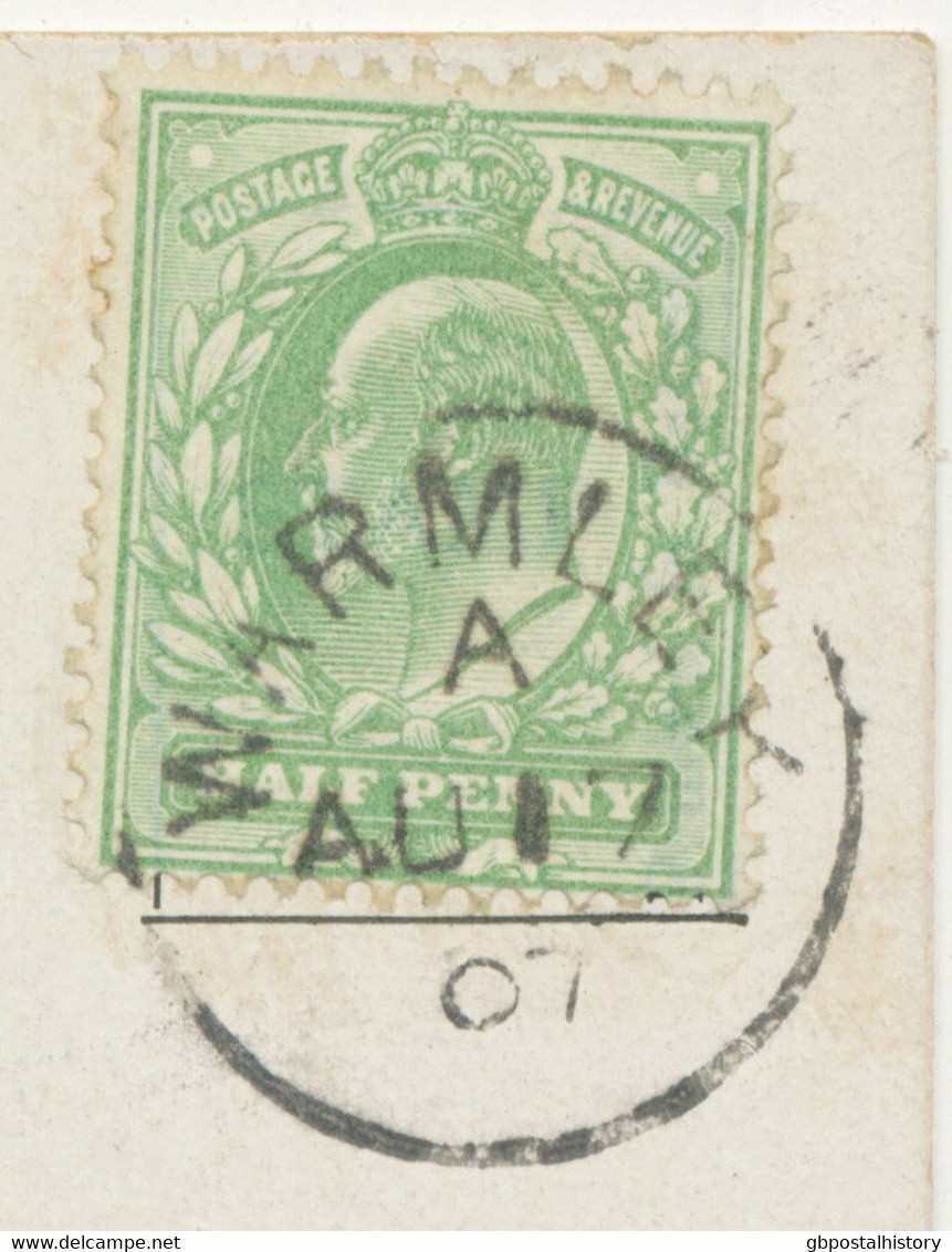 GB „WARMLEY“ (BRISTOL) Superb Extremely Rare Thimble (21 Mm) On Superb Pc 1907 - Storia Postale