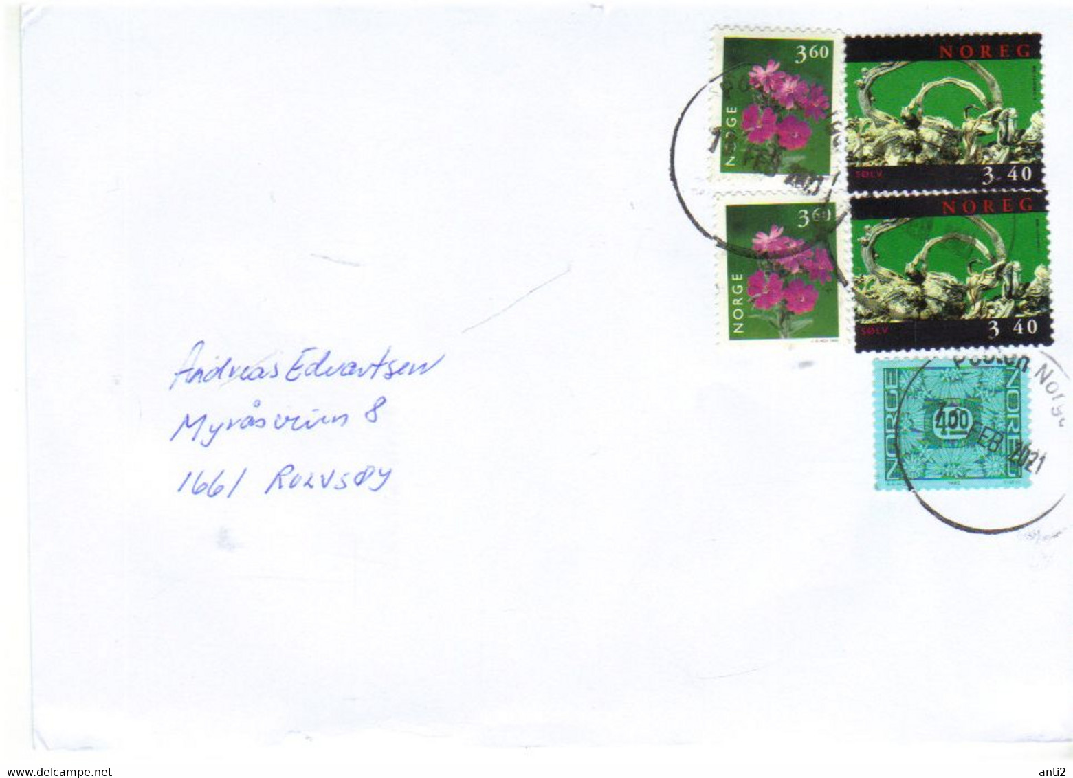 Norge Norway  Cover Cancelled 2021 With 5 Stamps - Briefe U. Dokumente