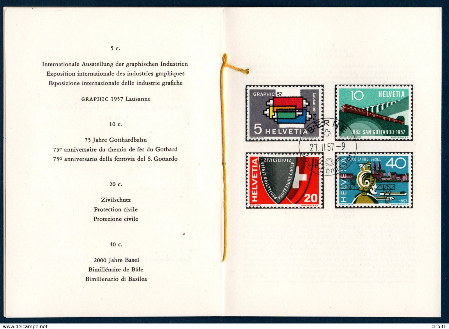 CH 1957 Livret De Timbres  "De Propagande"   (2 Scans) - Other & Unclassified
