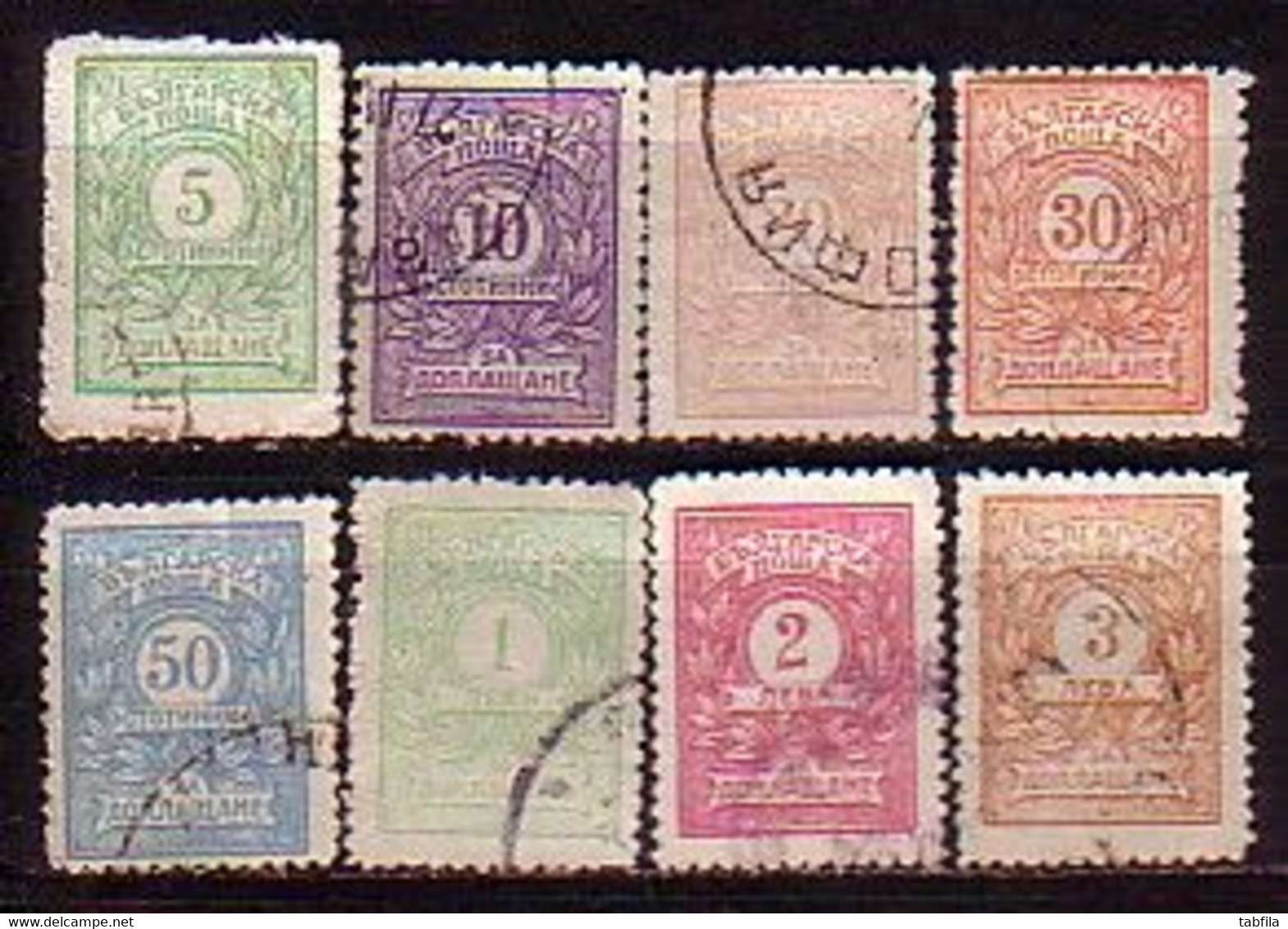 BULGARIA 1919 - 1922 - Timbre Taxe - Postage Due - Yv 26 / 33 Papier Blanc Epais Obl. - Timbres-taxe