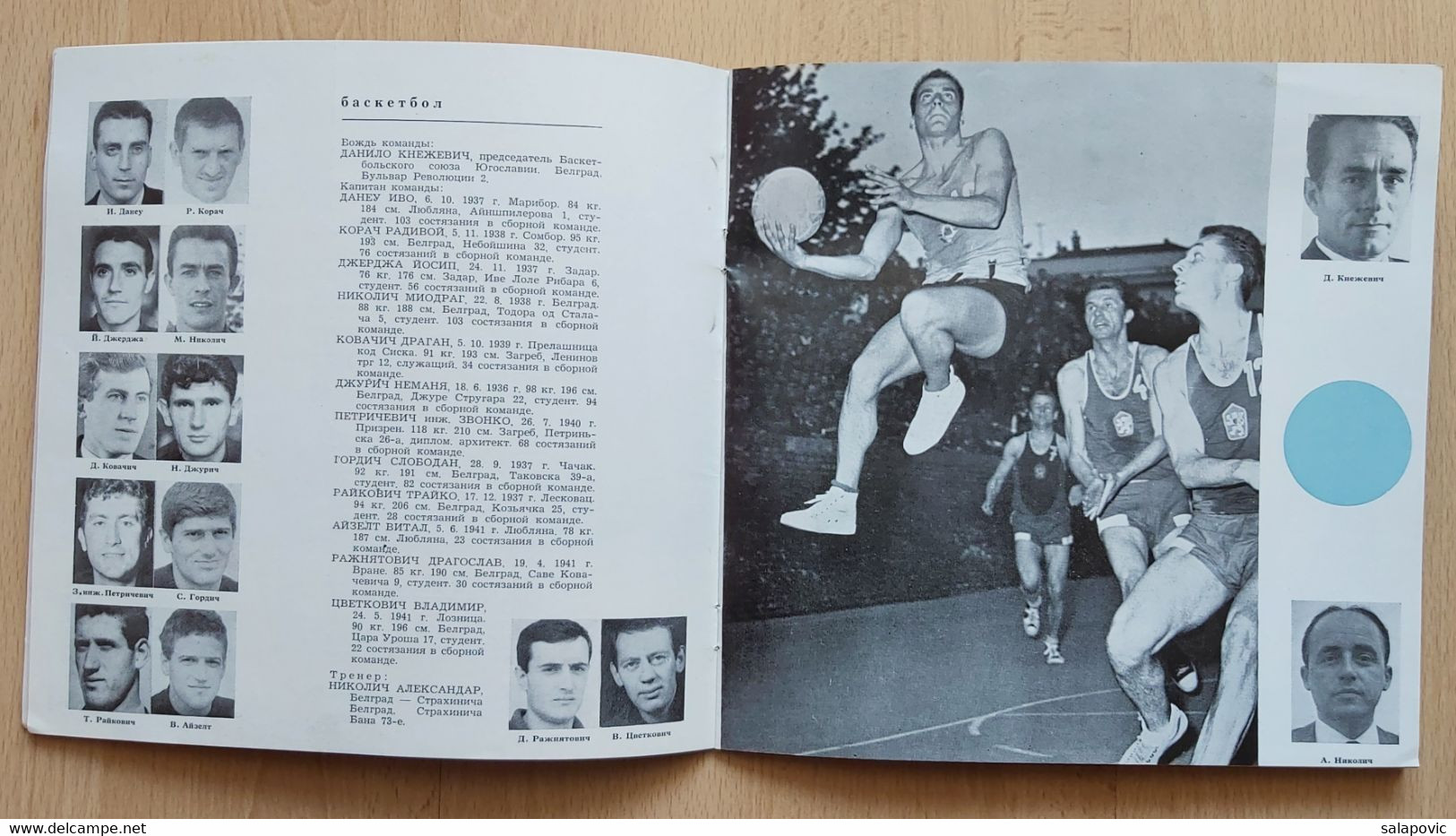 TOKYO 1964 YUGOSLAV OLYMPIC TEAM, PROGRAM