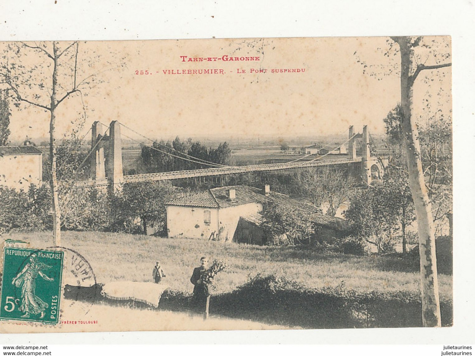 82 VILLEBRUMIER LE PONT SUSPENDU CPA BON ETAT - Villebrumier