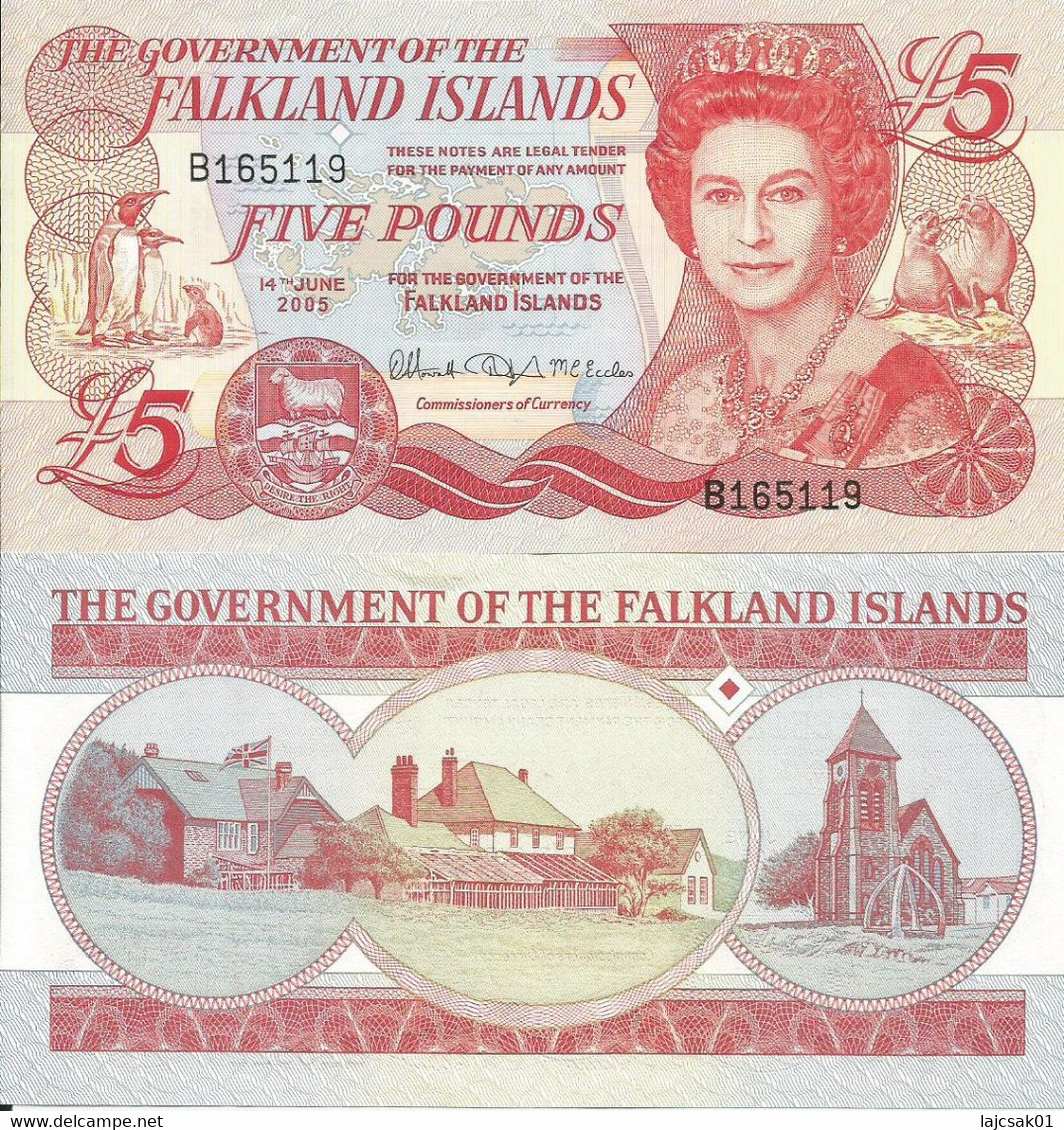 Falkland Islands 5 Pounds 2005. UNC - Islas Malvinas