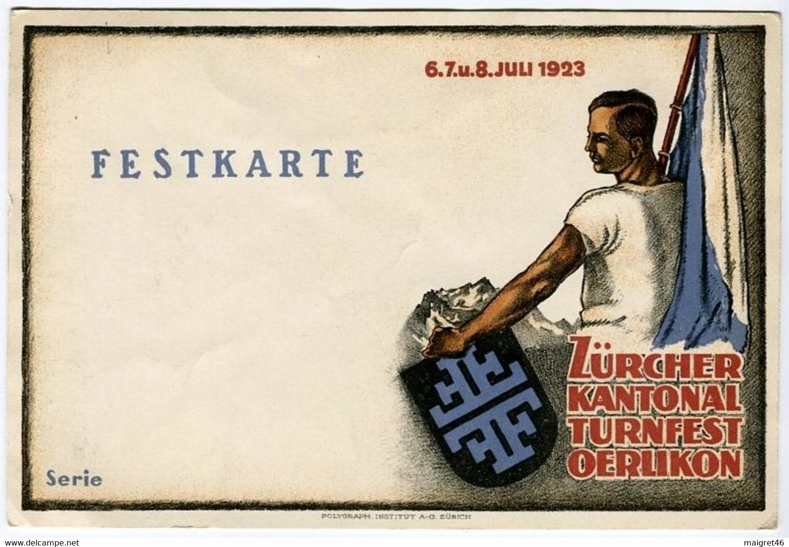 CARTOLINA FESTKARTE ZURCHER KANTONAL TURNFEST OERLIKON 6 7 8 JULI ANNO 1923 - Oerlikon