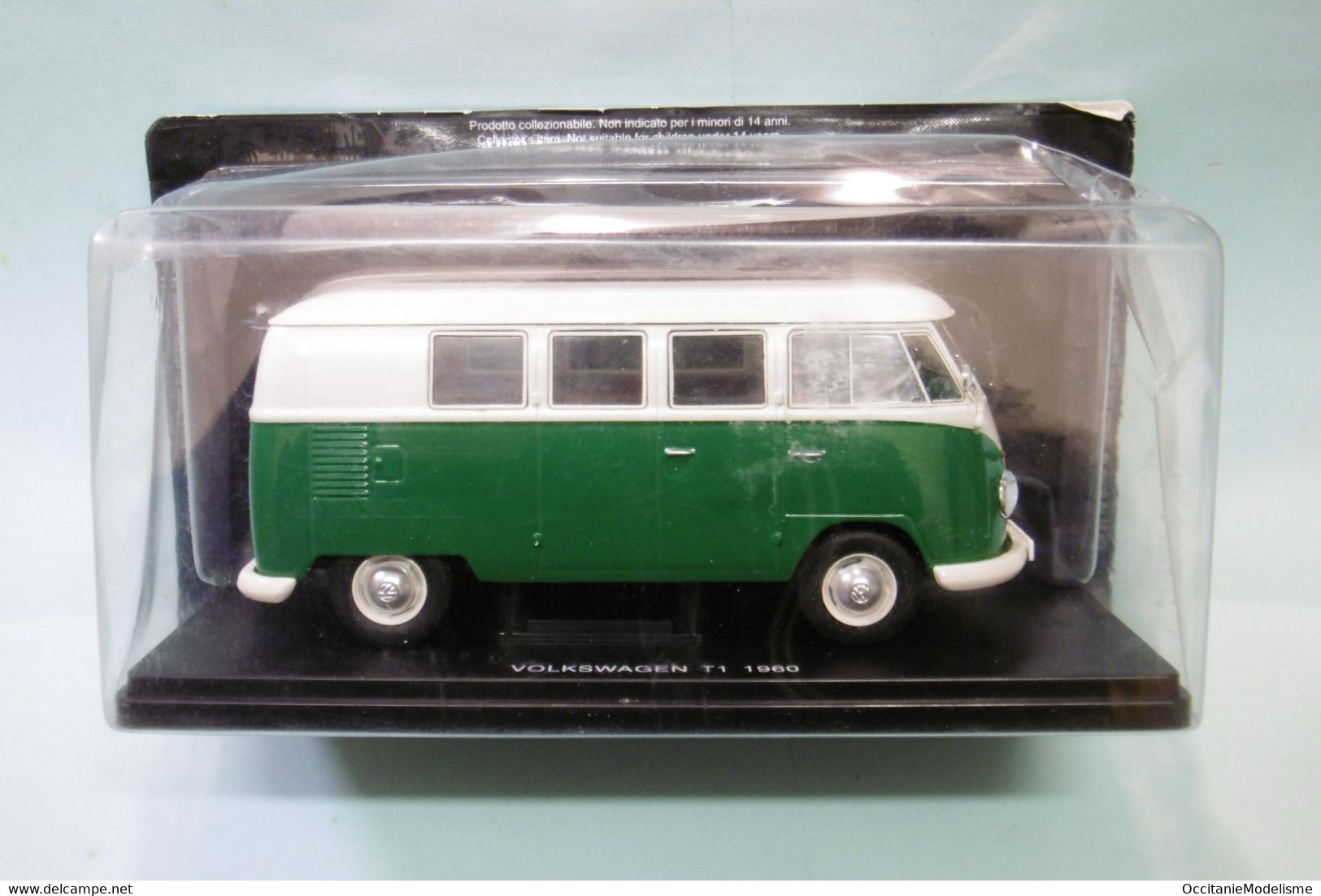 Ixo / Salvat - VW VOLKSWAGEN T1 COMBI Minibus 1960 Vert Et Crème Neuf 1/24 - Altri & Non Classificati