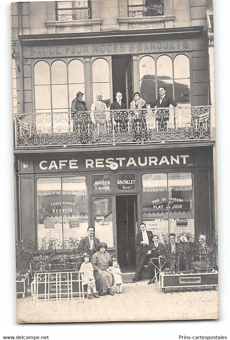 CPA 60 Carte Photo Café Restaurant Bachelet Mouy - Mouy