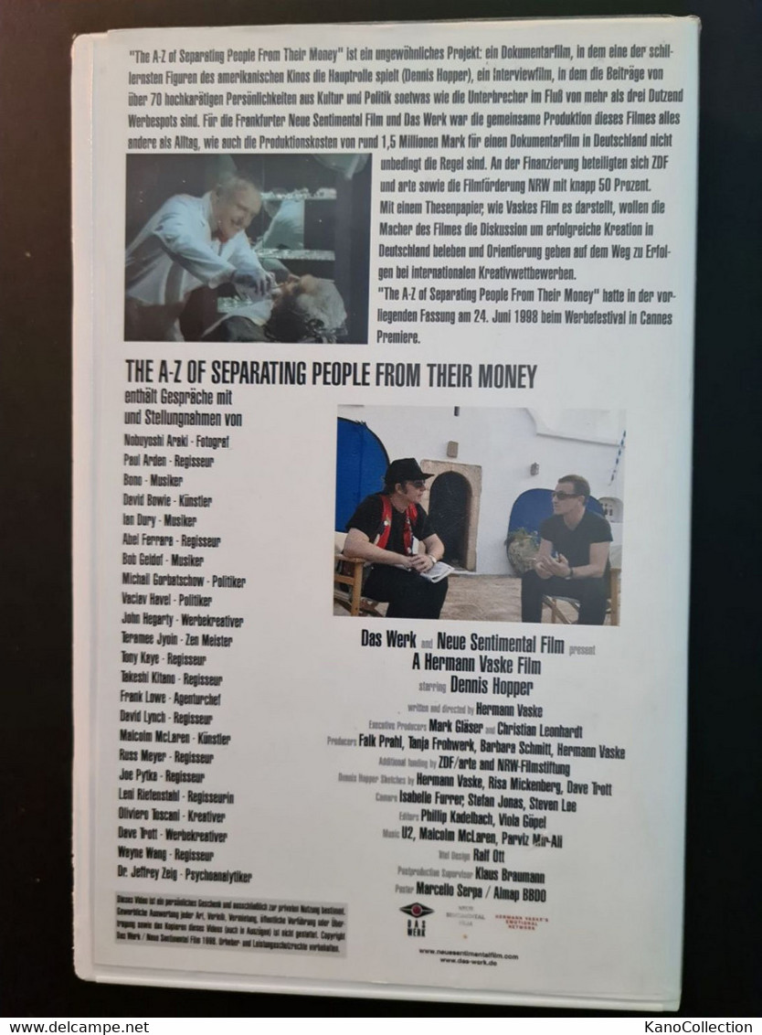 The A-Z Of Separating People From Their Money, Film Von Hermann Vaske, Mit Dennis Hopper, 1998, 102 Min. - Documentaire