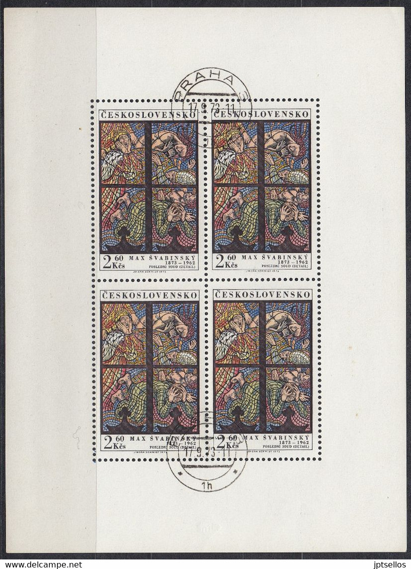CHECOSLOVAQUIA 1973 Nº 2009 EN HB 4 VALORES USADO - Used Stamps