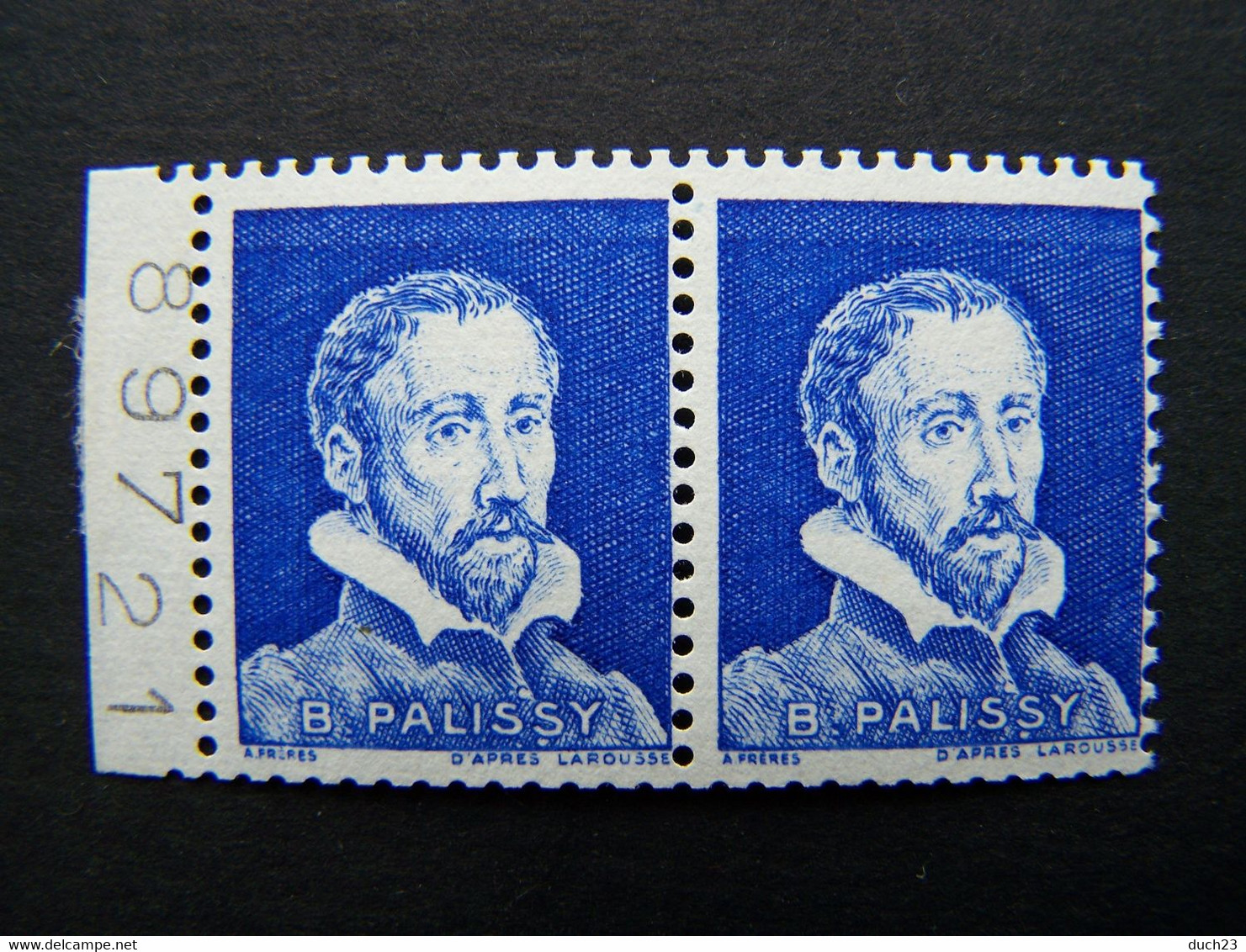 BERNARD PALISSY N° Pa8 ** OUTREMER PAIRE DE CARNET AVEC NUMERO NEUF SANS CHARNIERE VIGNETTE EXPERIMENTALE VIGNETTES - Proofs, Unissued, Experimental Vignettes