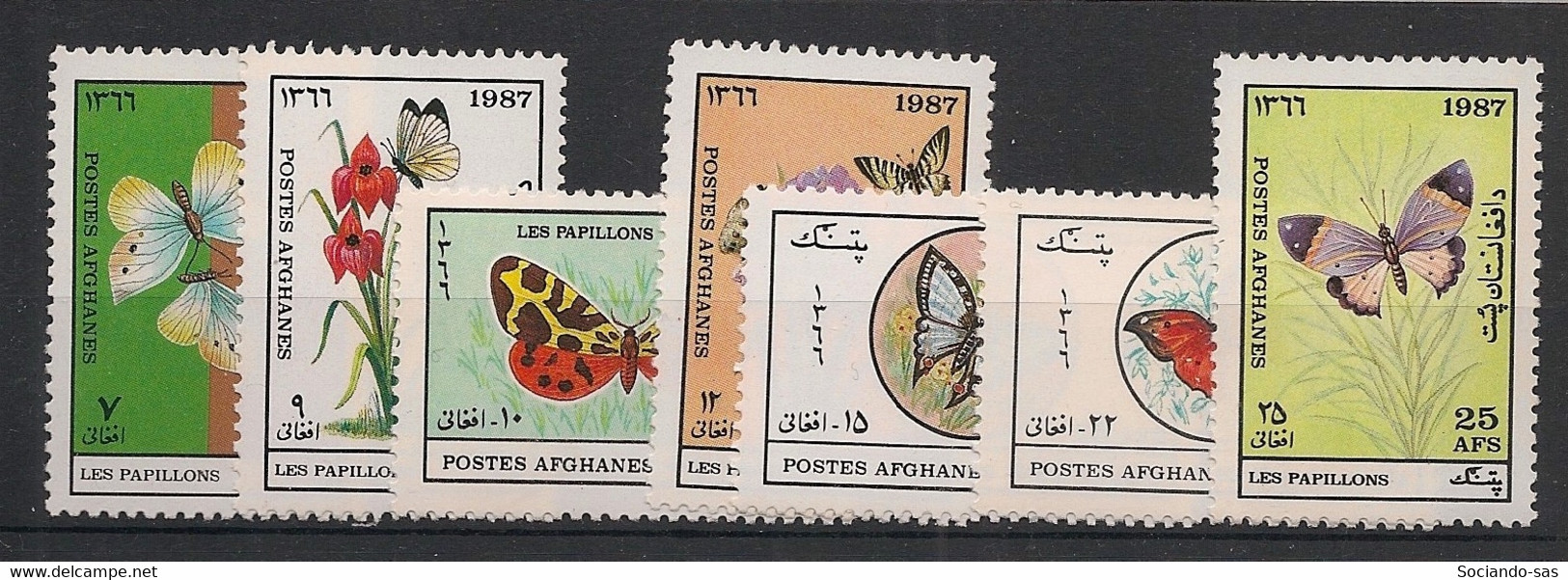 Afghanistan - 1987 - N°Yv. 1355 à 1361 - Papillons / Butterflies - Neuf Luxe ** / MNH / Postfrisch - Schmetterlinge