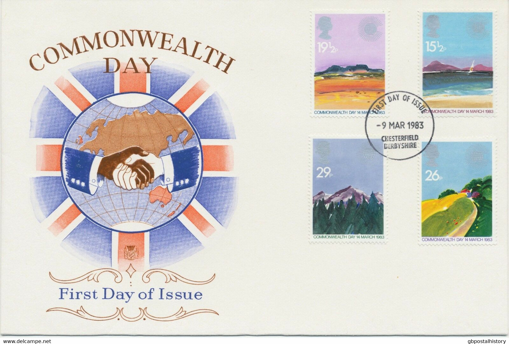 GB 1983 Commonwealth Day Superb FDC With FDI-CDS From CHESTERFIELD DERBYSHIRE - 1981-1990 Decimal Issues