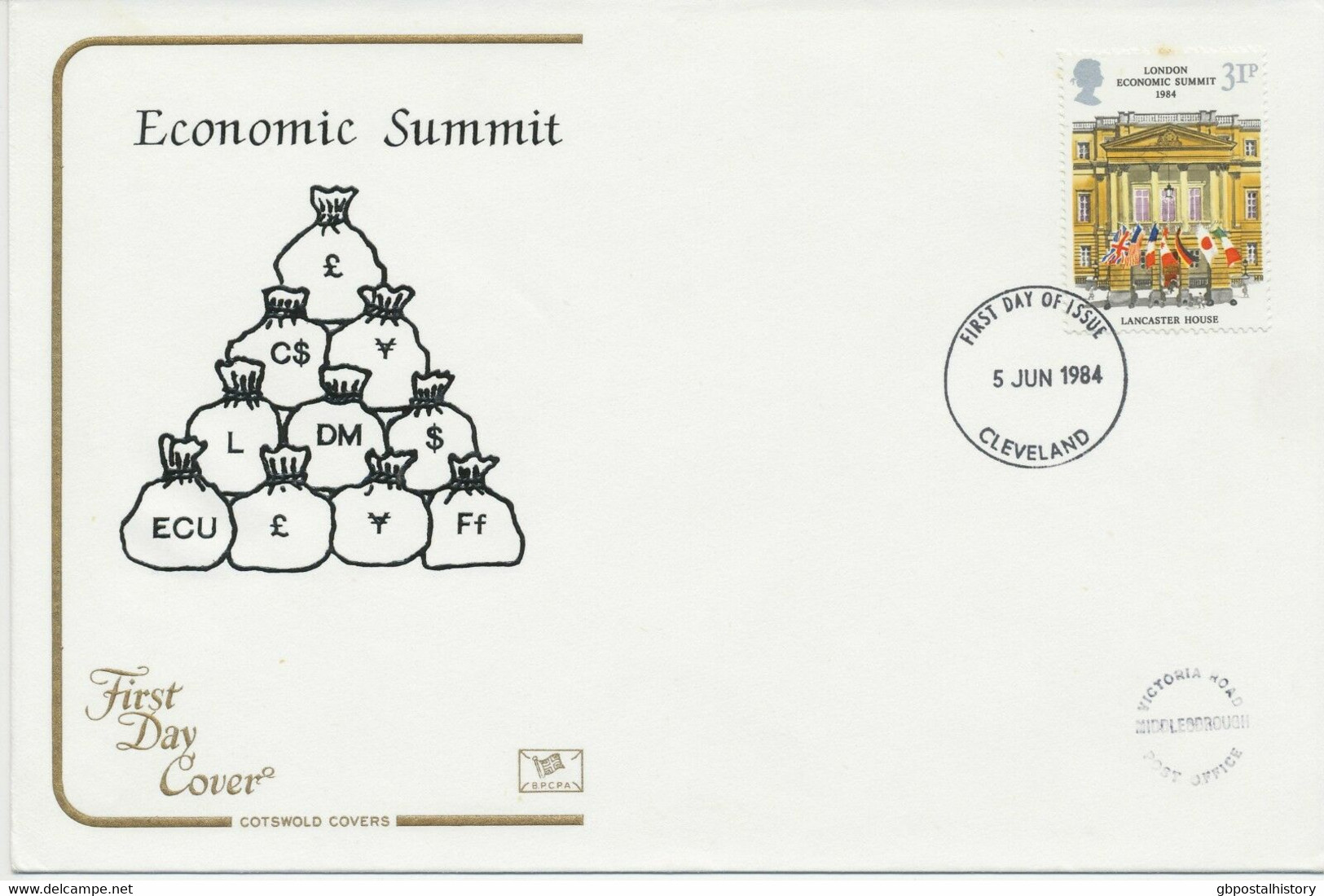 GB 1984 Economic Summit, London On Fine Ill. Cotswold FDC CLEVELAND - 1981-90 Ediciones Decimales