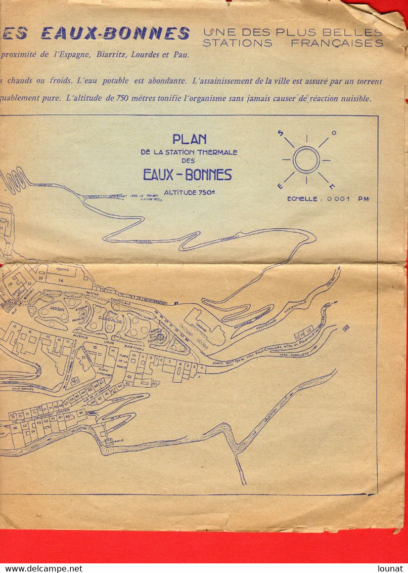 Plan - LES EAUX BONNES - Plan De La Station Thermale - Publicité Camping Gaz - Syndicat D'initiative (en L'état) - Europe