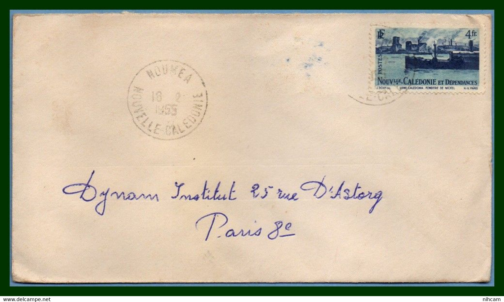 Nouvelle Calédonie N° 271 Seul / Lettre Nouméa 1955 > France SLN Nickel - Briefe U. Dokumente