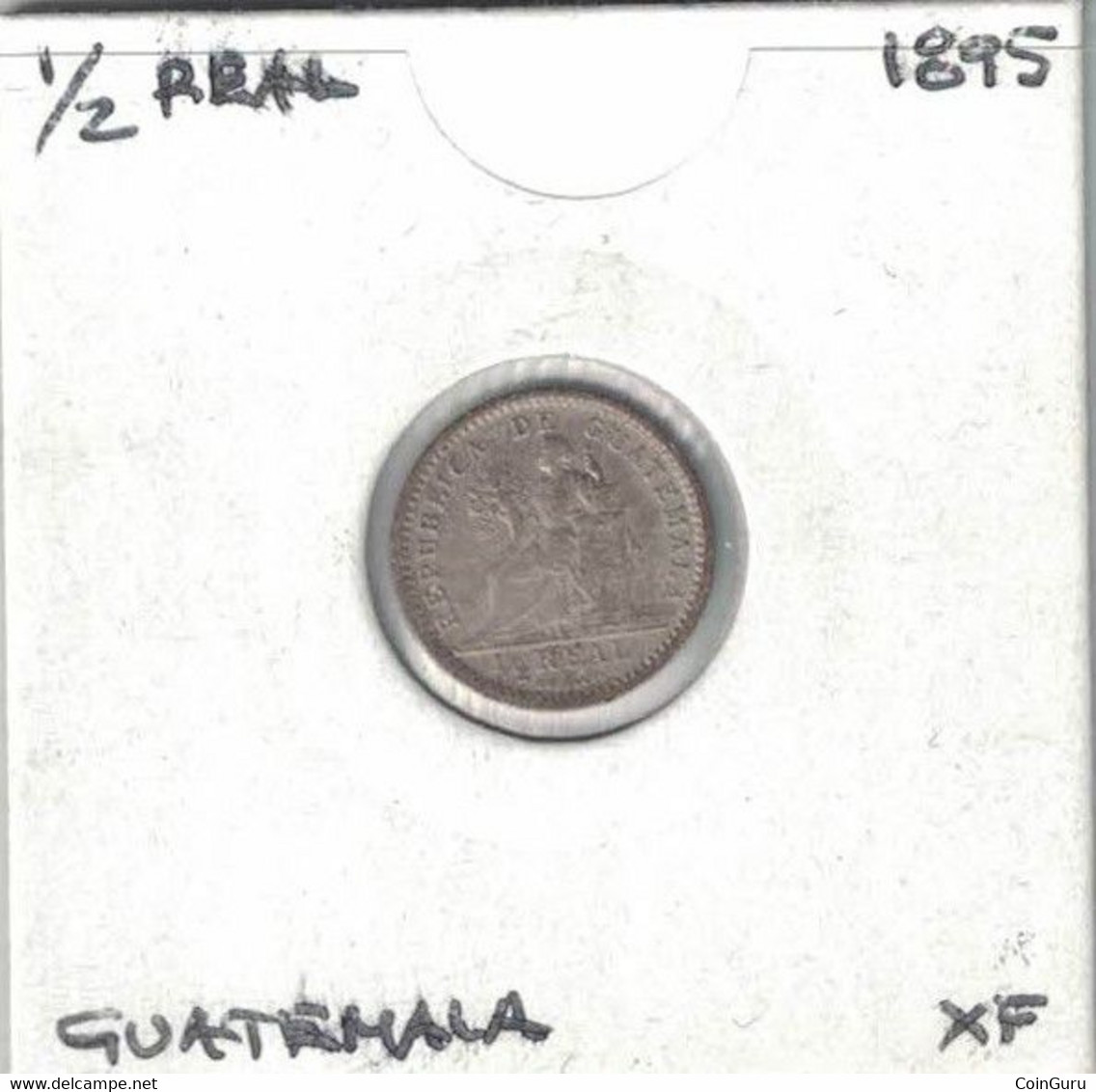 Guatemala 1/2 Real 1895 H, KM#165, 300K Mintage, Scarce In High Grade - Guatemala