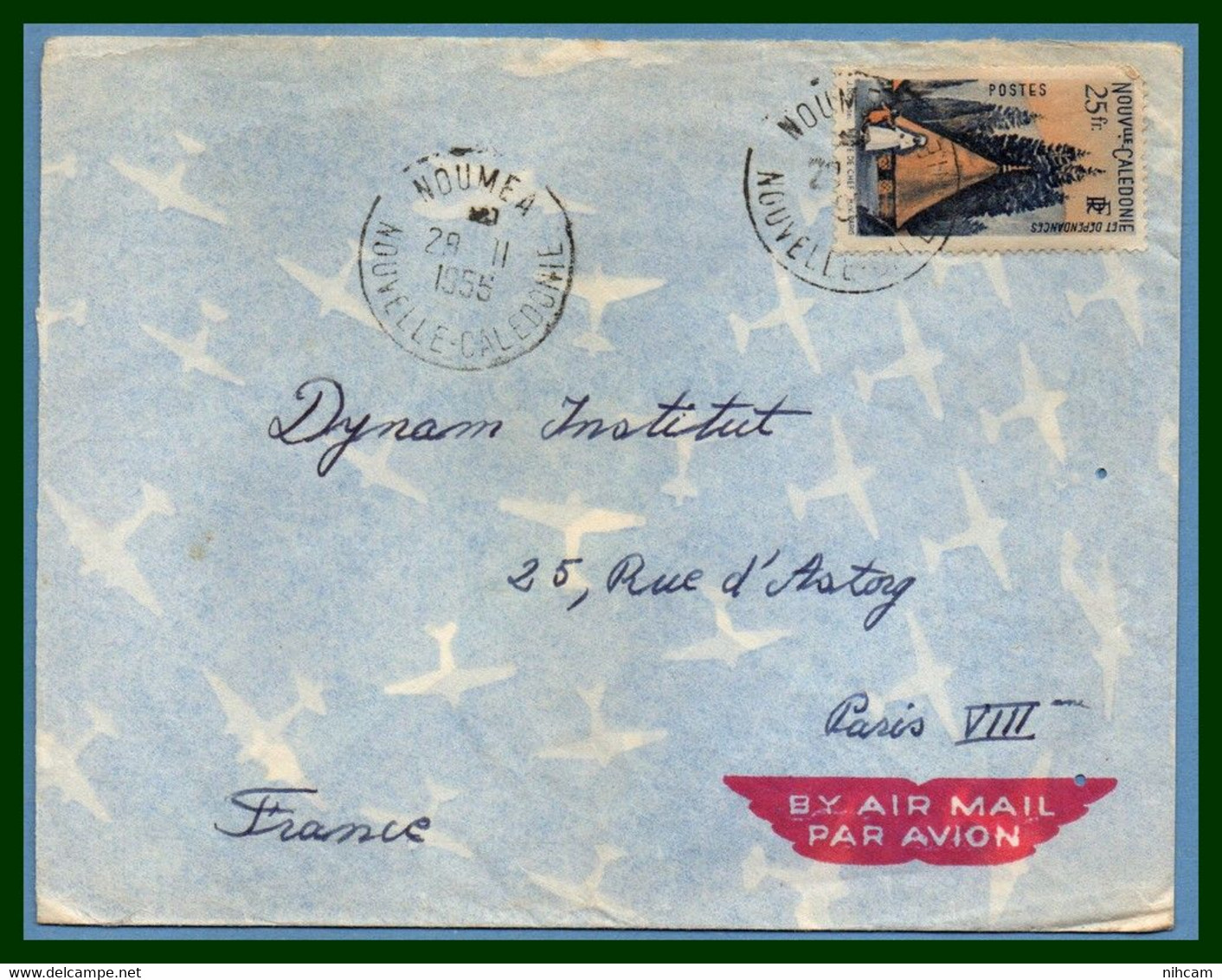 Nouvelle Calédonie N° 277 Seul / Lettre Nouméa 1955 > France Case - Covers & Documents