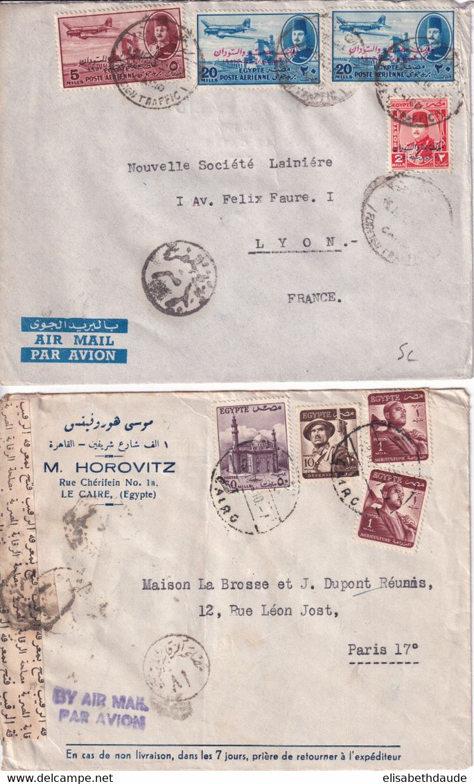 EGYPTE - ANNEES 50 - SELECTION De 6 LETTRES Avec CENSURES => FRANCE - 6 SCANS ! - Storia Postale