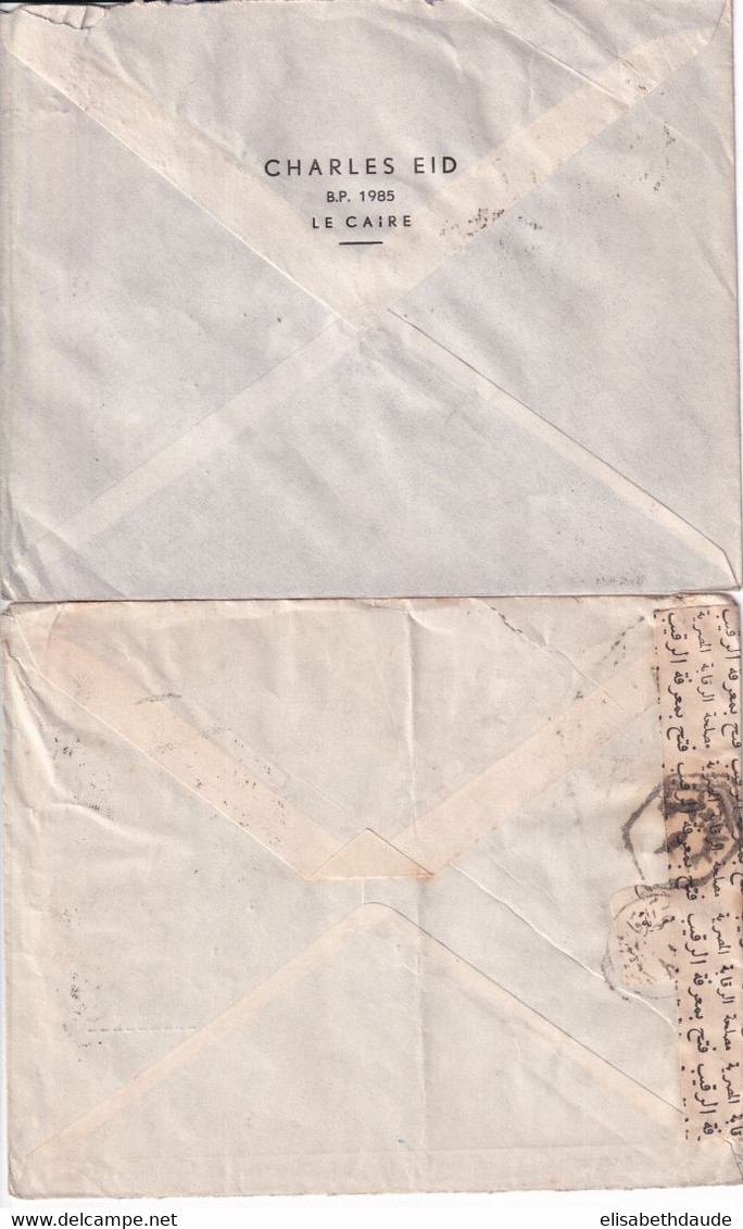 EGYPTE - ANNEES 50 - SELECTION De 6 LETTRES Avec CENSURES => FRANCE - 6 SCANS ! - Briefe U. Dokumente