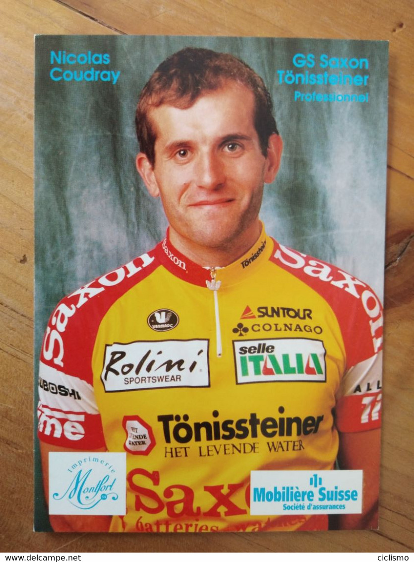 Cyclisme - Carte Publicitaire TÖNISSTEINER SAXO1995 : COUDRAY - Cycling