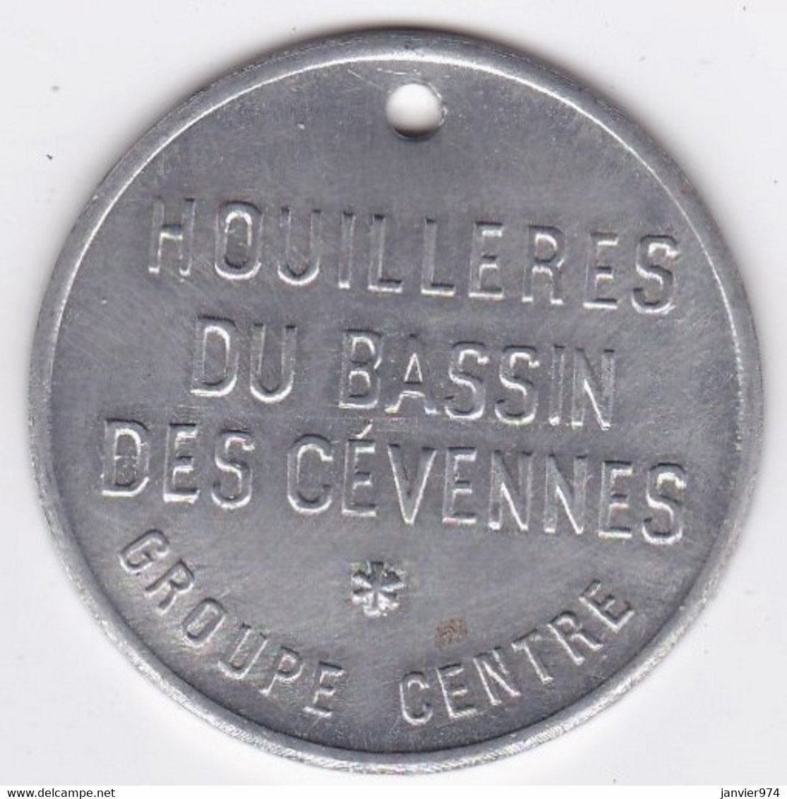 Jeton De Mines. Gard. Houillères Du Bassin Des Cévennes. Bon Pour 2 Sacs De Bois, En Aluminium. - Professionals / Firms