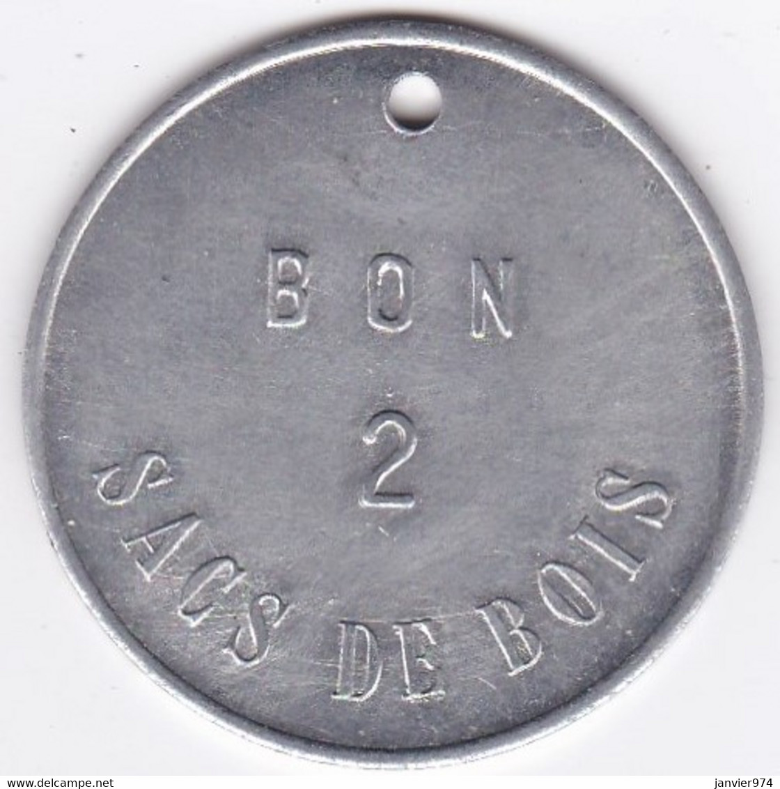 Jeton De Mines. Gard. Houillères Du Bassin Des Cévennes. Bon Pour 2 Sacs De Bois, En Aluminium. - Professionnels / De Société