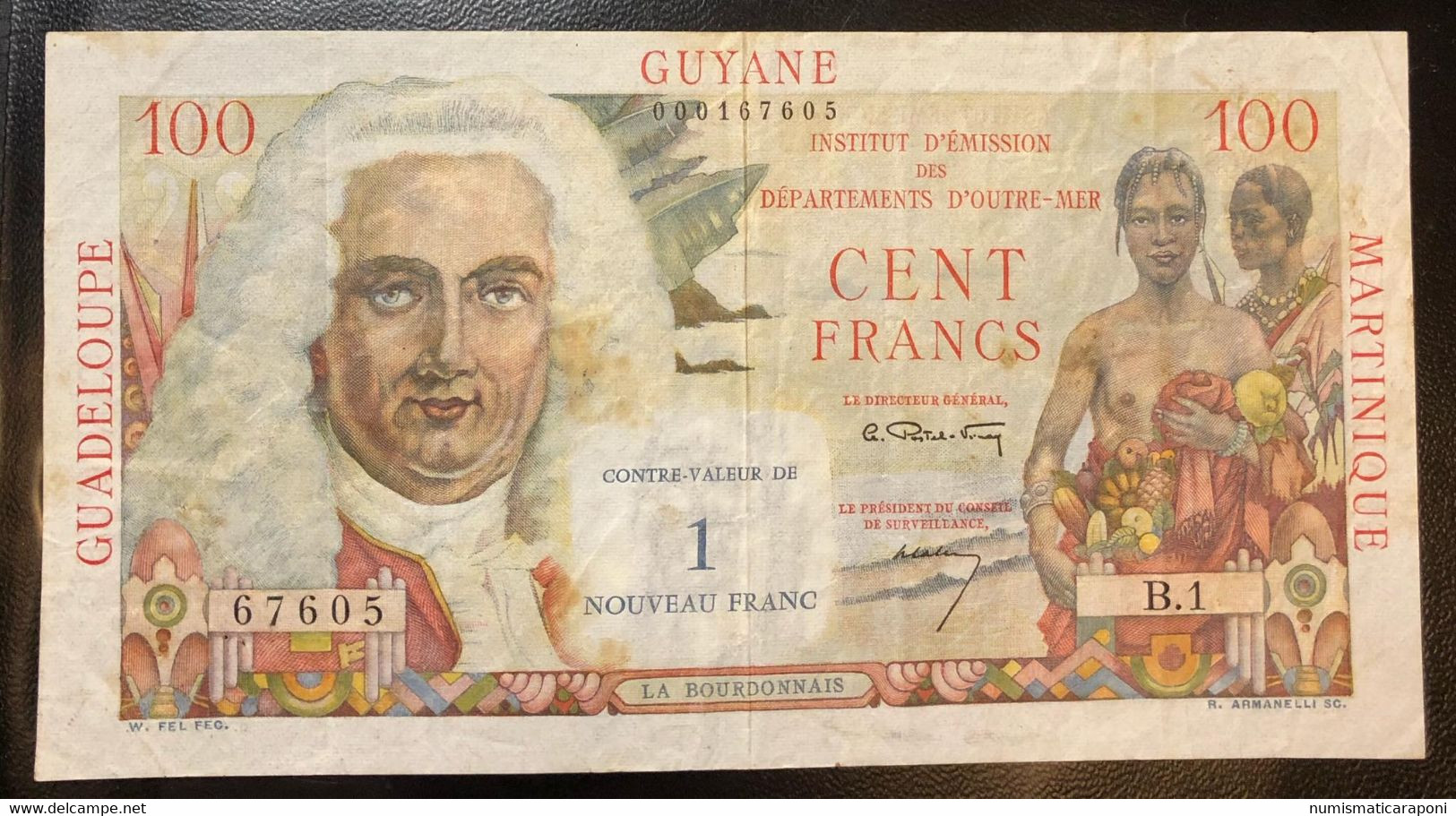 Antilles Françaises Guadeloupe Guyane Martinique 100 Francs Pick#1 Lotto 2807 - Guyana Francesa