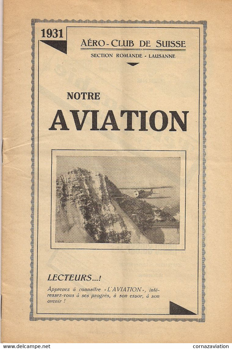 Aviation - Aéro-Club De Suisse - 1931 - Pubblicità