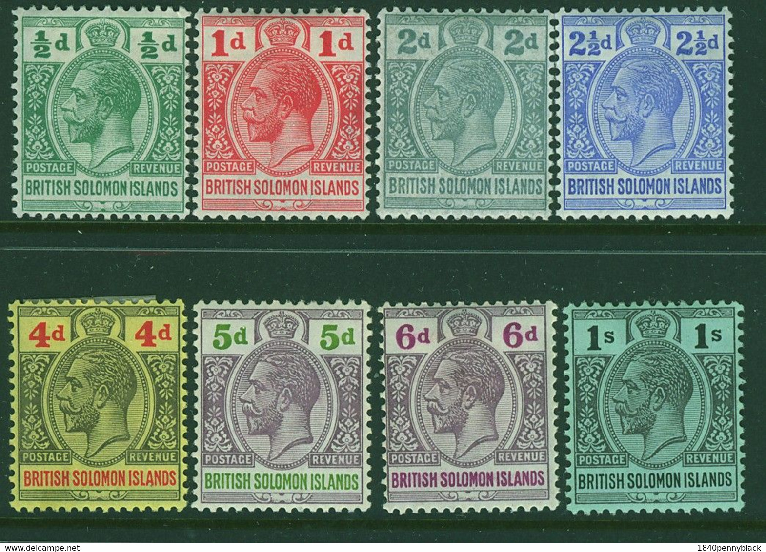 BRITISH SOLOMON ISLANDS 1914 GV Set To 1s Except 3d Value Mounted Mint - British Solomon Islands (...-1978)