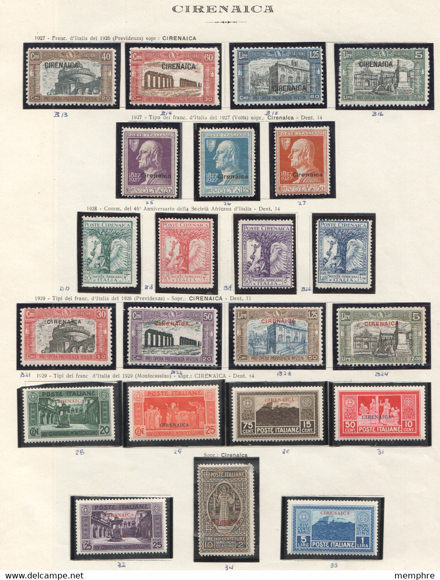 1925-1929 Complete  Sass 17-59 (Senza Il 26)  * - Cirenaica