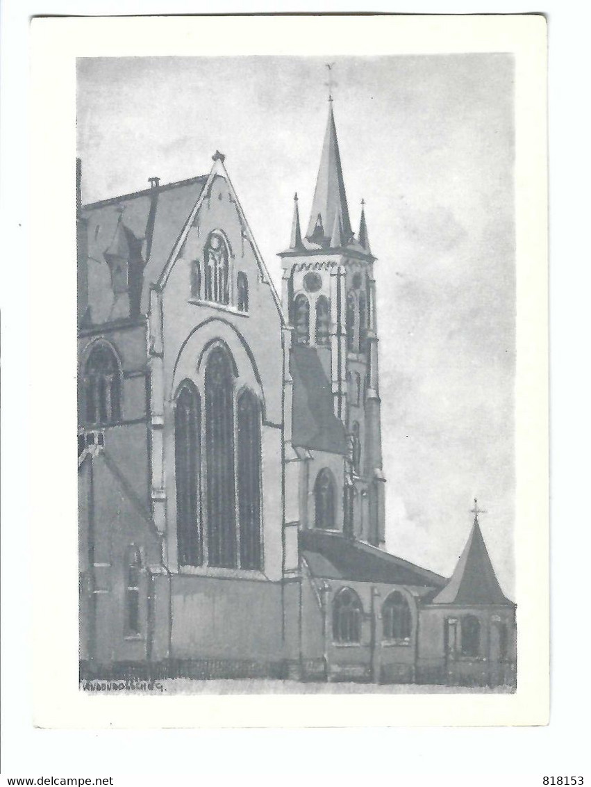 EKE SINT-AMANDUSKERK  Tekening Germain Van Den Bossche   PRINTED BY S. & V. - EKE - Nazareth