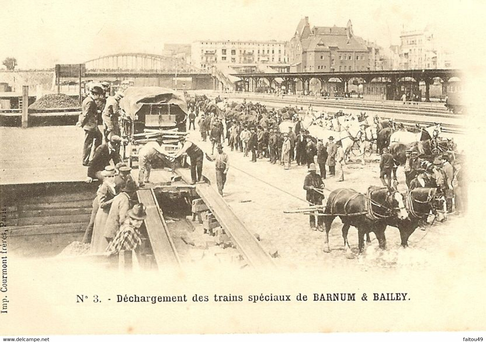 Cp Précurseur - Cirque - Souvenir De BARNUM ET BAILEY - N° 3 - Déchargement Des Trains Spéciaux   166 - Zirkus