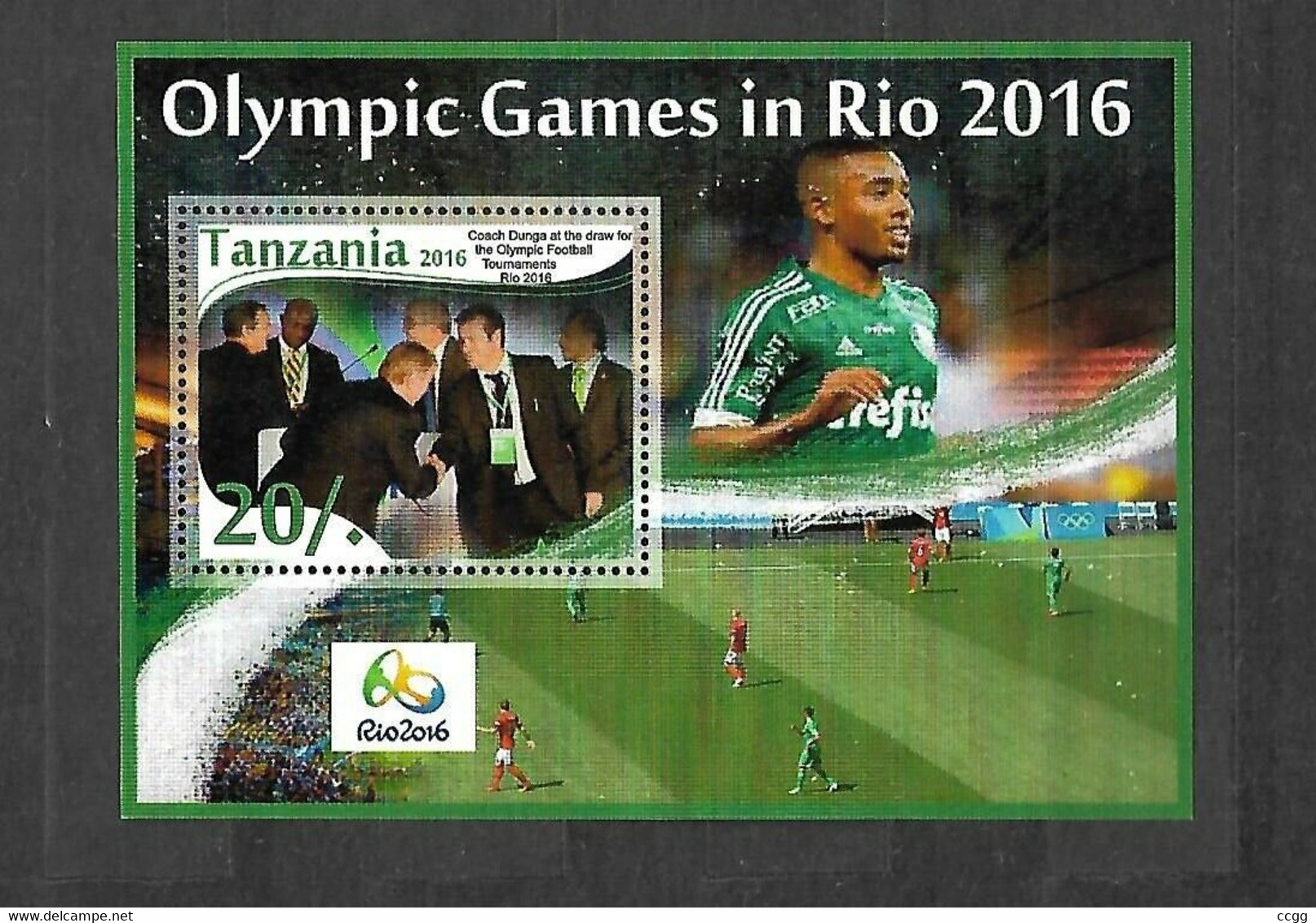Olympische Spelen  2016 , Tanzania - Blok Postfris - Verano 2016: Rio De Janeiro