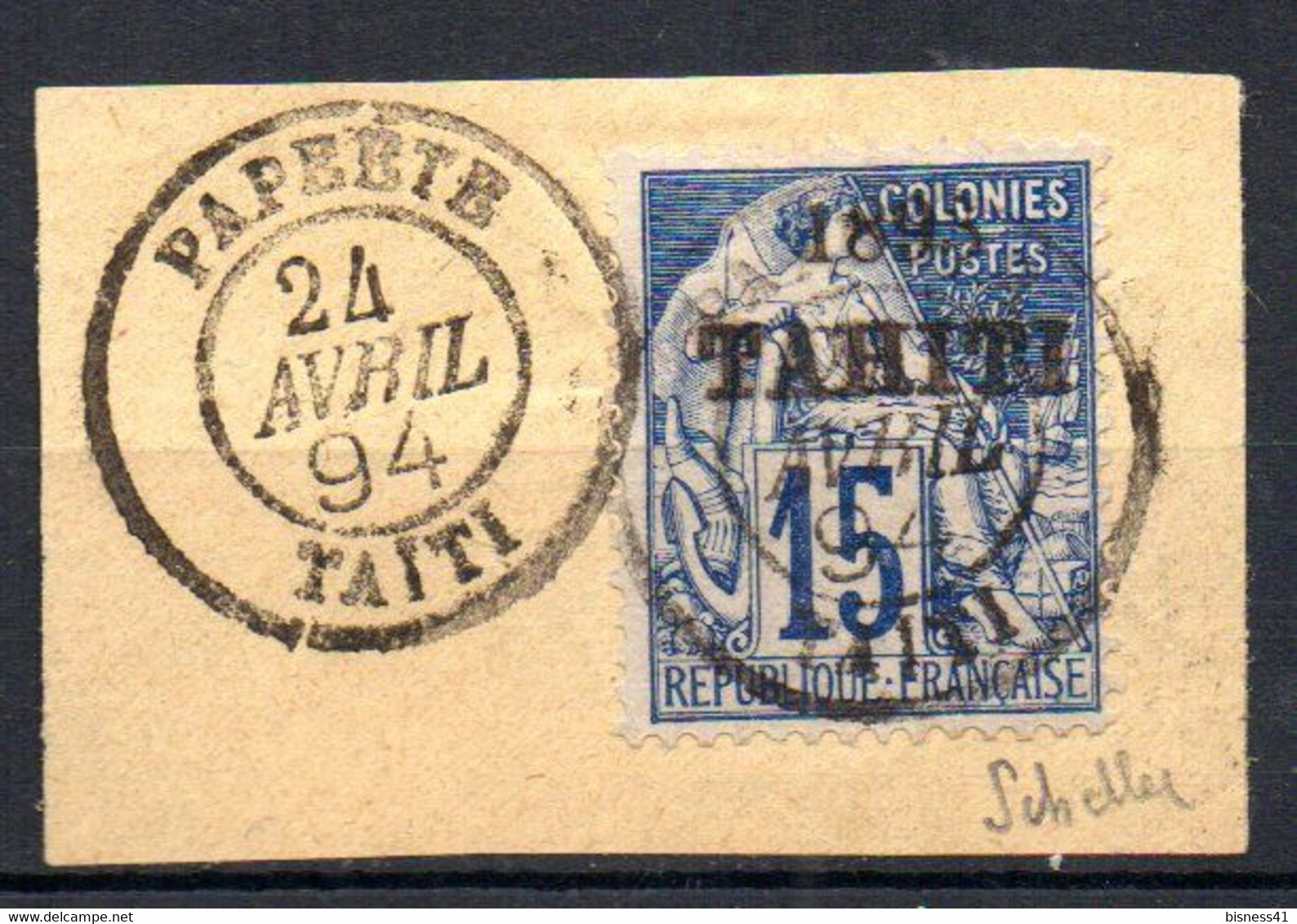 ColTGC  Tahiti  N° 24 Oblitéré Papeete 1894  Cote 60,00 € - Used Stamps