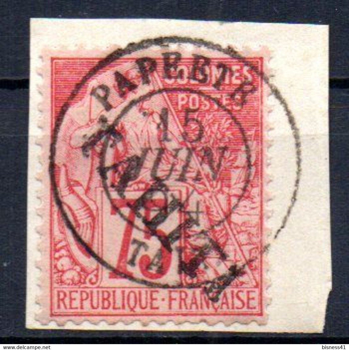 ColTGC  Tahiti  N° 17 Oblitéré Papeete 1894  Cote 110,00 € - Used Stamps